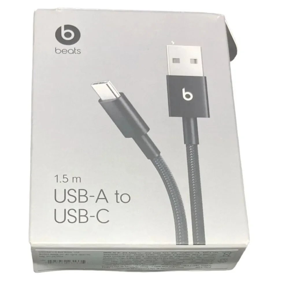 Beats USB-C Cable 1.5m Black Woven Durable Fast Charging NEW Packaging Worn